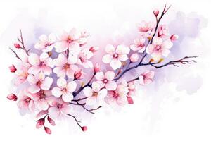 AI generated Closeup of spring seasonal cherry blossom flower and sakura flower on bokeh background Ai generated photo