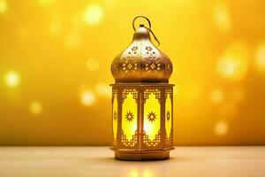 Eid mubarak and ramadan kareem greetings with islamic lantern and mosque. Eid al fitr background. Eid al fitr background of window concept by AI Generated photo