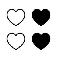 lista de deseos amor icono conjunto aislado en blanco antecedentes. deseo lista, favorito producto símbolo vector