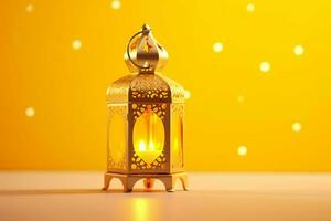 Eid mubarak and ramadan kareem greetings with islamic lantern and mosque. Eid al fitr background. Eid al fitr background of window concept by AI Generated photo