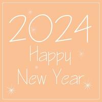 Postcard in peach color, new year's color, 2024 new year vector