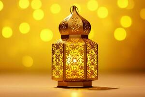 Eid mubarak and ramadan kareem greetings with islamic lantern and mosque. Eid al fitr background. Eid al fitr background of window concept by AI Generated photo
