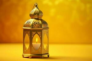 Eid mubarak and ramadan kareem greetings with islamic lantern and mosque. Eid al fitr background. Eid al fitr background of window concept by AI Generated photo