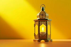 Eid mubarak and ramadan kareem greetings with islamic lantern and mosque. Eid al fitr background. Eid al fitr background of window concept by AI Generated photo