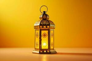 Eid mubarak and ramadan kareem greetings with islamic lantern and mosque. Eid al fitr background. Eid al fitr background of window concept by AI Generated photo