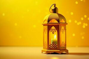 Eid mubarak and ramadan kareem greetings with islamic lantern and mosque. Eid al fitr background. Eid al fitr background of window concept by AI Generated photo