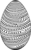 Easter egg solid icon, religion holiday elements, egg with lines, a filled pattern on a white background, eps 10. AI generated illustration. vector