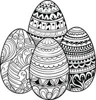 Easter eggs icons. Easter day festival. Vector illustration. AI generated illustration.