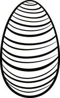 Easter egg icon with glint, simple easter egg traditional with wavy line patterns symbol vector sign, flat black silhouette on white background. AI generated illustration.