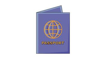 animación formas un pasaporte libro icono video