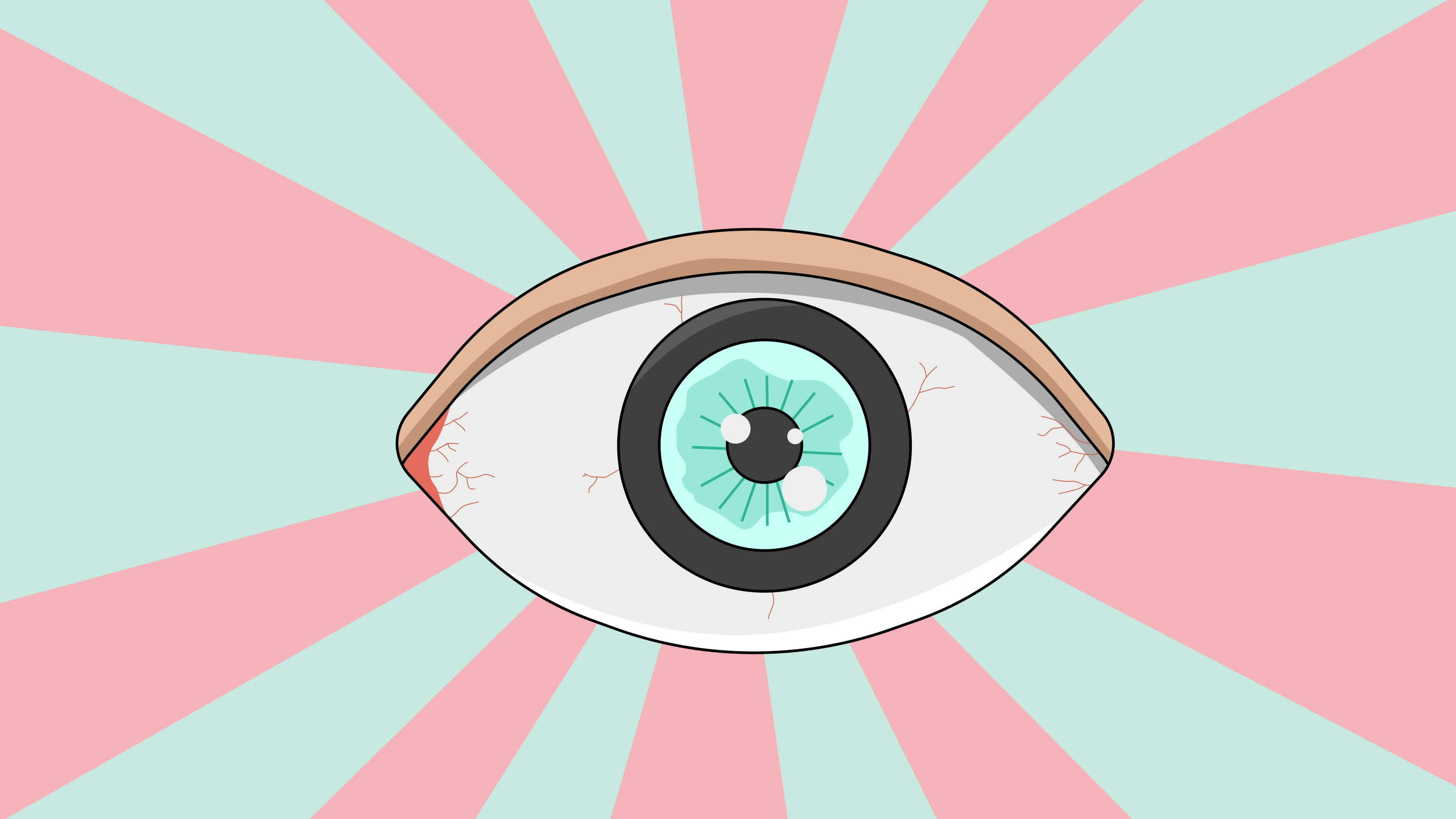Animated human eye icon with rotating background 35616346 Stock Video
