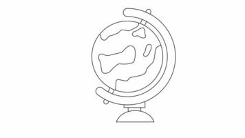 animated sketch of a globe icon video