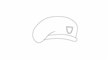 animated video of a sketch of the army beret icon