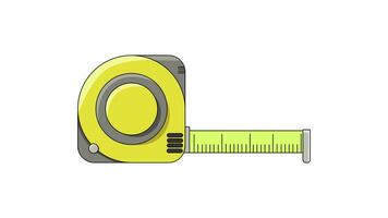 Animated video forms a length measuring tool icon