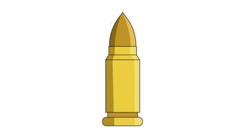 Animated video forms a firearm bullet icon