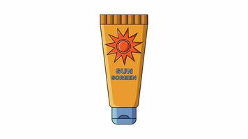 Animation forms a sun screen bottle icon video