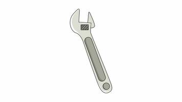 Animated video forming a wrench icon