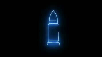 Animated bullet icon with a glowing neon effect video