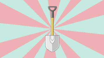 animated video of the shovel icon with a rotating background
