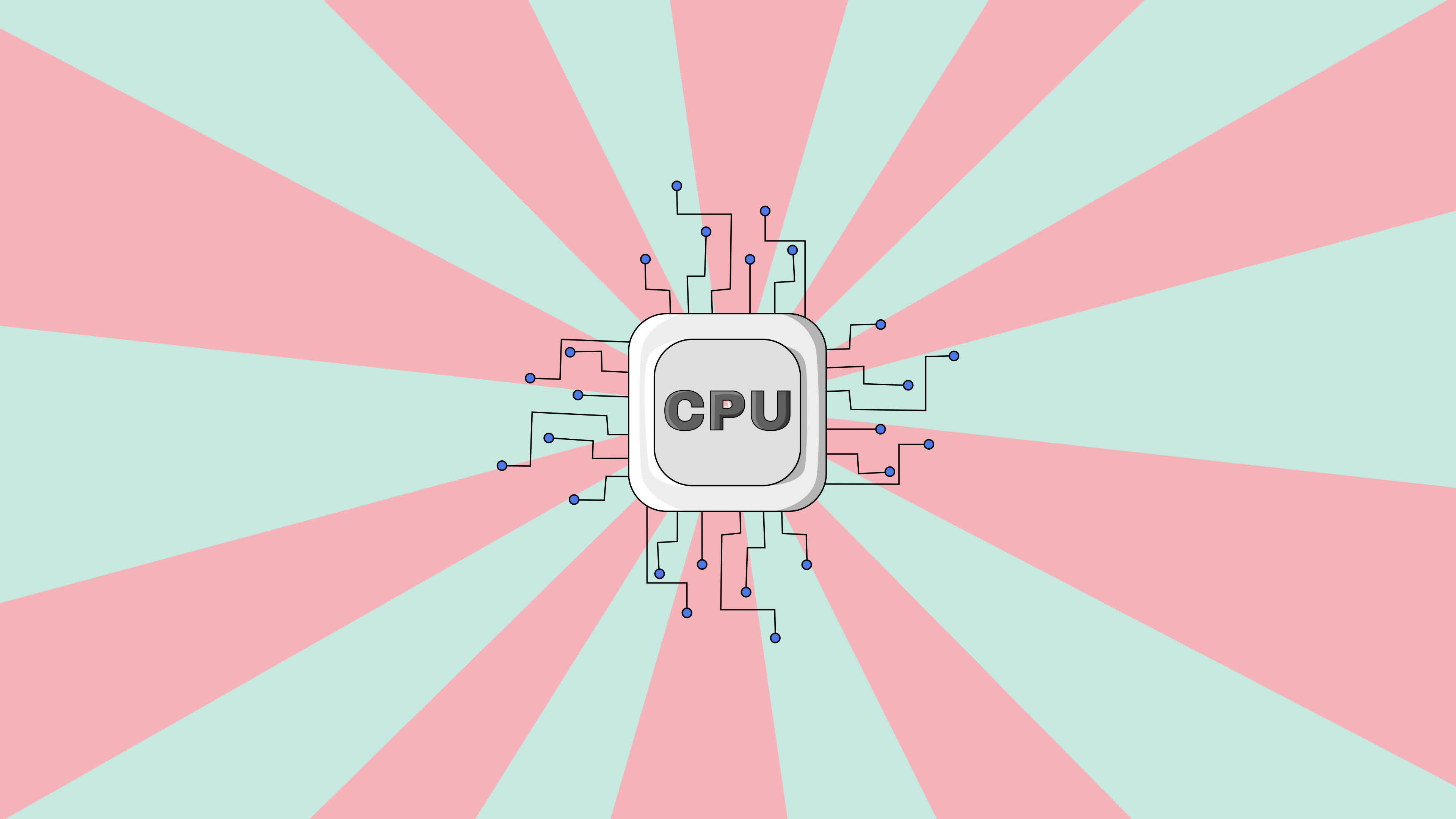 Animated video of the computer component CPU icon with a rotating ...