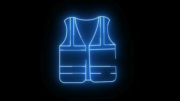 Animated vest icon with a glowing neon effect video