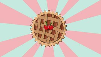 Animation of the typical Italian food Crostata icon with a rotating background video