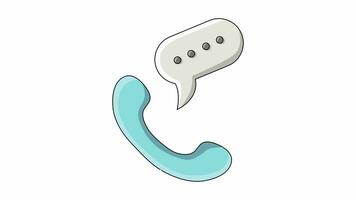 The animation forms a telephone icon that receives a call video