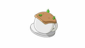 animated video of the Zuppa soup icon, a typical Italian food