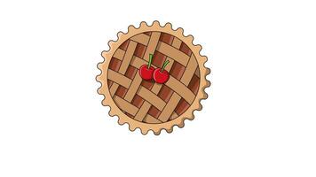 An animated video of the Crostata icon, a typical Italian food