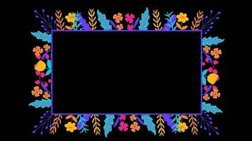 2d animated floral frame video