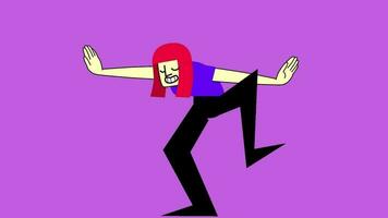 divertente cartone animato persona danza video
