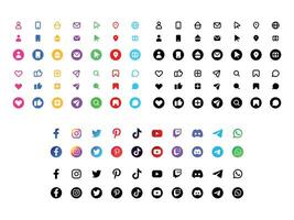 web y social medios de comunicación icono conjunto vector