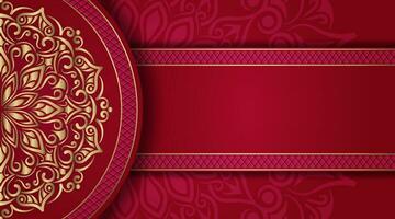 Red luxury background with mandala ornament vector