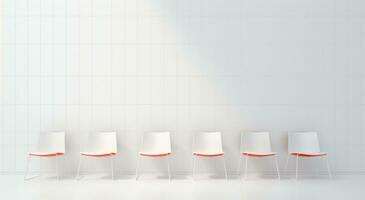 AI generated white chairs and desk in meeting room photo