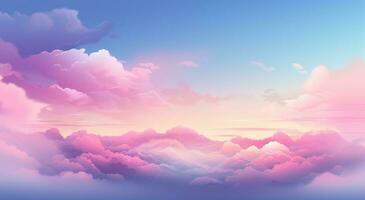 AI generated tuxedo pink sunrise scene above the skies with clouds background photo