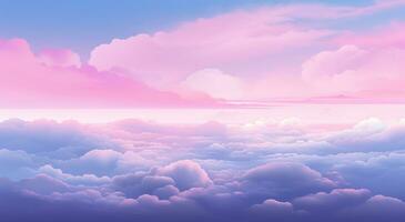 AI generated tuxedo pink sunrise scene above the skies with clouds background photo