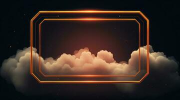 AI generated the frame is hovering in space over clouds photo