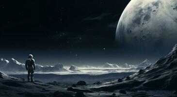 AI generated space themed wallpapers wallpapers collection of astronaut looking at the moon photo