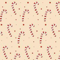 Vector pattern of candy cane on peach background