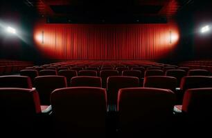 AI generated empty cinema seats cinema photo