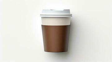 AI generated coffee cup empty mockup top view photo