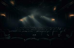 AI generated cinema and seats in auditorium photo