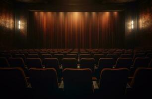 AI generated cinema and seats in auditorium photo