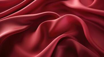 AI generated close up of red silk smooth background photo