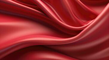 AI generated close up of red silk smooth background photo