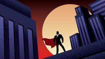 Super Businessman City Night vector