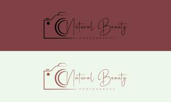 camera logo, modern photography signature logo icon vector