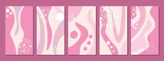 Set of abstract vector backgrounds. Modern template for banner, cover, print, sale, web, page, header, social media.