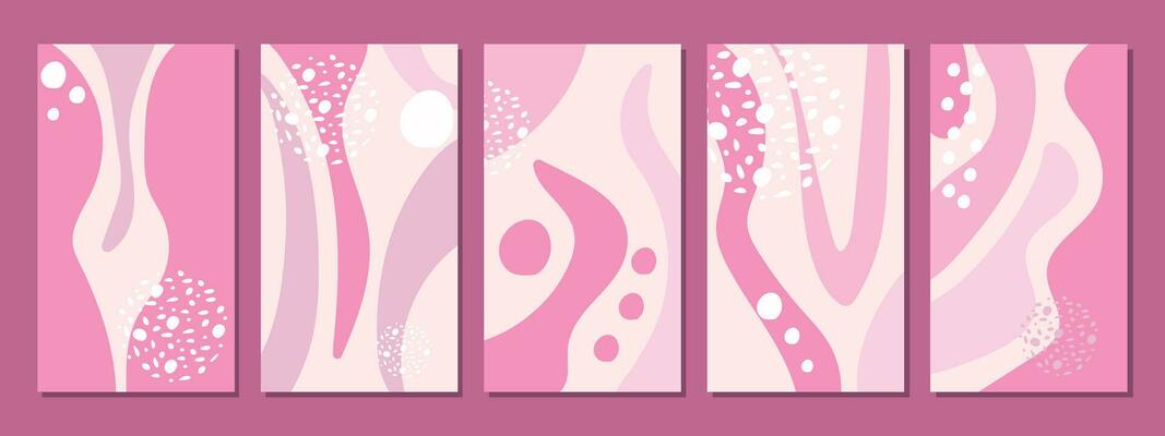 Set of abstract vector backgrounds. Modern template for banner, cover, print, sale, web, page, header, social media.