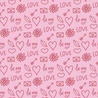 Festive background with hand-drawn elements for Valentine's Day. Valentine's Day background. vector
